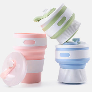 Portable Silicone Cup Hot FoldingTelescopic Multi-function Collapsible Drinking Coffee Cup Foldable Silica Mug Travel Cute Mugs